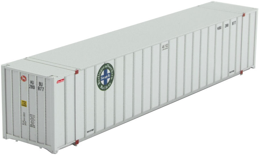Micro-Trains N 48' Rib-Side Container - Assembled -- Burlington Northern Santa Fe HUBU 280877 (white, Circle-Cross Logo)