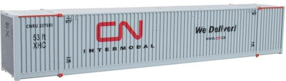 Micro-Trains CIMC 53' Corrugated Container - Ready to Run -- Canadian National #237651 (gray, red Noodle Logo, We Deliver Slogan)