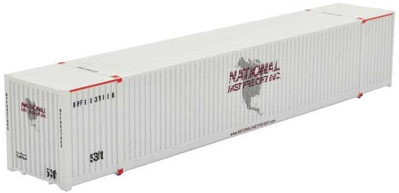Micro-Trains CIMC 53' Corrugated Container - Assembled -- National Containers NFFU 031060 (white, gray, red) - 489-46900101