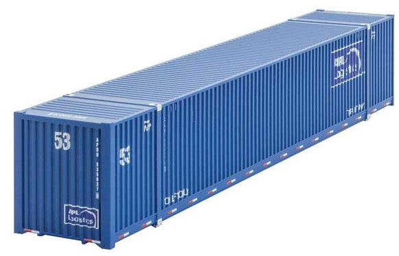 Micro-Trains CIMC 53' Corrugated Container - Assembled -- APL Logistics 5356378 (blue, white) - 489-46900122