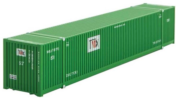Micro-Trains CIMC 53' Corrugated Container - Assembled -- TMX 780725 (green, white, red, black) - 489-46900161