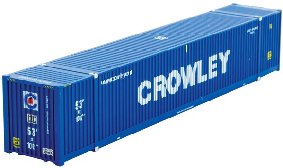 Micro-Trains CIMC 53' Corrugated Container - Assembled -- Crowley Marine CMCU 6010887 (blue, white) - 489-46900171