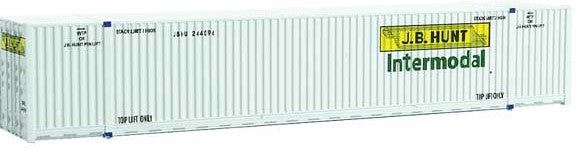 Micro-Trains Jindo 53' Corrugated-Side Container - Horizontal Front Ribs - Assembled -- JB Hunt Intermodal 244096 (white, yellow, green) - 489-46900510