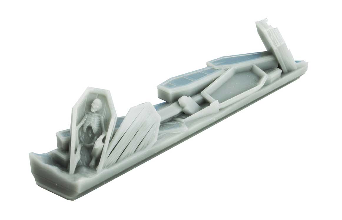 Micro-Trains N Halloween Coffin Load -- Unpainted Cast Resin - Fits 40' gondola