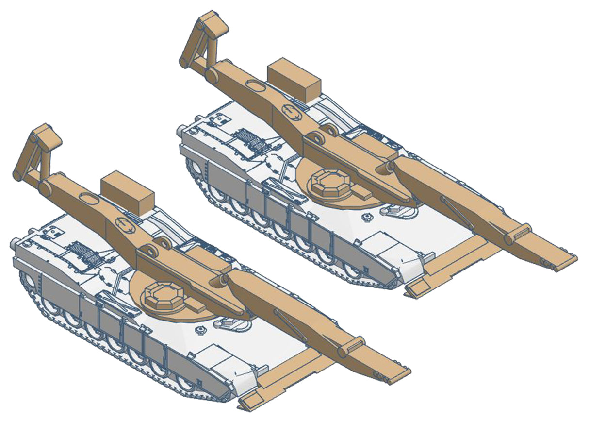 Micro-Trains M1 Abrams Tank Variation 2-Pack - Kit -- M104 Wolverine Bridge Layer - 489-49945913