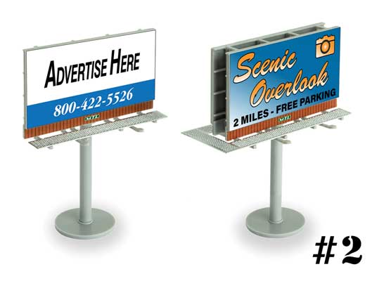 Modern Billboard - Kit -- Kit #2, Sign Size Scale 24 x 14, Overall Height Scale 32'