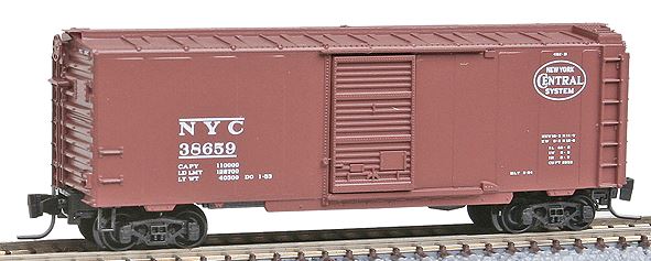 Micro-Trains Z 40' Single-Door Boxcar - Ready to Run -- New York Central #38659 (Boxcar Red, System Logo) - 489-50000682