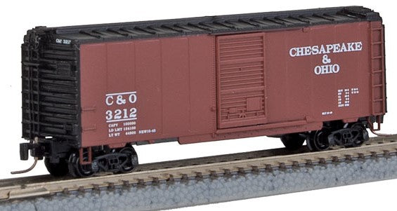 Micro-Trains 40' Single-Door Boxcar - Ready to Run -- Chesapeake & Ohio #3212 (Boxcar Red, black) - 489-50000762