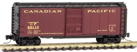 Micro-Trains 40' Single-Door Boxcar - Ready to Run -- Canadian Pacific #29110 (Express Scheme, maroon, black) - 489-50000882