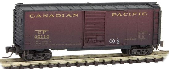 Micro-Trains 40' Single-Door Boxcar - Ready to Run -- Canadian Pacific (Weathered) - 489-50044880