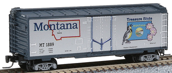 Micro-Trains 50-State Car Series - 40' Plug-Door Boxcar -- Montana #1889 (#8 in Series) - 489-50200508