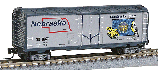 Micro-Trains 50-State Car Series - 40' Plug-Door Boxcar -- Nebraska #1867 (#22 in Series) - 489-50200522