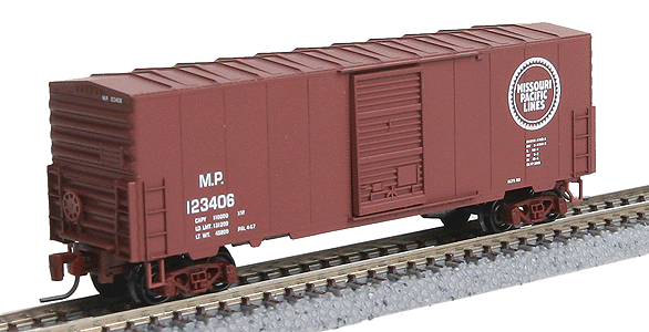 Micro-Trains Pullman-Standard 40' Boxcar -- Missouri Pacific #123406 (brown, white) - 489-50300032