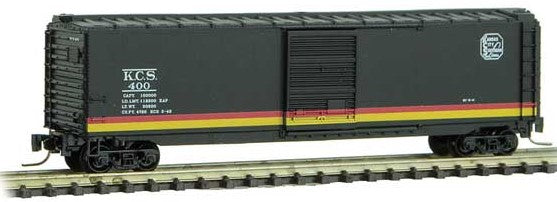 Micro-Trains 50' Single-Door Boxcar - Ready to Run -- Kansas City Southern #400 (Express Scheme, black, yellow, red) - 489-50500371