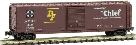 Micro-Trains 50' Single-Door Boxcar - Ready to Run -- Santa Fe 11111 (Boxcar Red, Chief Slogan) - 489-50500411