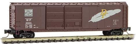 Micro-Trains Pullman-Standard 50' Double-Door Boxcar -- Western Pacific #3004 (Western Pacific Brown with Feather) - 489-50600231