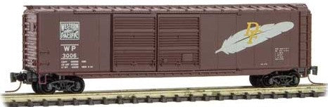 Micro-Trains Pullman-Standard 50' Double-Door Boxcar -- Western Pacific #3008 (Western Pacific Brown w/Feather) - 489-50600232