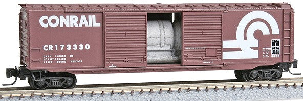 Micro-Trains 50' Double-Door Boxcar - Ready to Run -- With Jet Engine Container Load Conrail #17330 (Boxcar Red) - 489-50600251