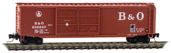 Micro-Trains 50' Double-Door Boxcar - Ready to Run -- Baltimore & Ohio #289247 (Boxcar Red, Large B&O, Small Capitol Dome Logo) - 489-50600331