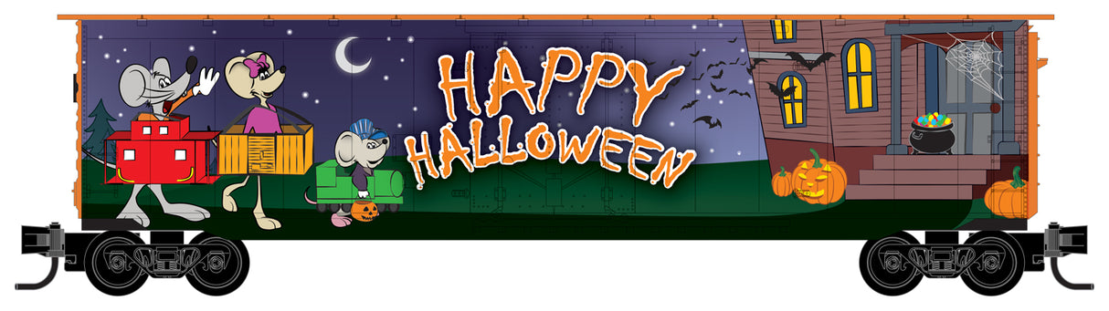 Micro-Trains 50' Plug-Door Boxcar - Ready to Run -- Micro-Mouse 2021 Halloween Car - 489-50700700