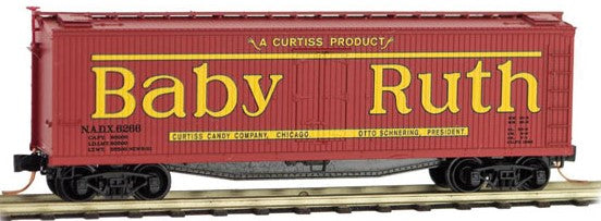 Micro-Trains 40' Wood-Sheathed Ice Reefer - Ready to Run -- Nestle Baby Ruth NADX #6266 (red, yellow, Billboard Lettering, #8 in Series) - 489-51800400