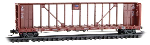 Thrall 60' 8" Centerbeam Flatcar - Ready to Run -- Union Pacific #260177 (Boxcar Red)