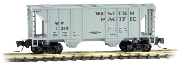 Micro-Trains PS-2 70-Ton 2-Bay Covered Hopper - Ready to Run -- Western Pacific #11318 (gray) - 489-53100251