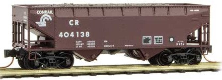 Micro-Trains 33' 2-Bay Offset-Side Hopper - Ready to Run -- Conrail 404138 (Boxcar Red, Small Logo) - 489-5500530