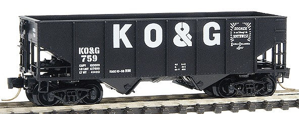 Micro-Trains 33' 2-Bay Rib Side Hopper -- Kansas, Oklahoma & Gulf #759 (black, white lettering) - 489-56360