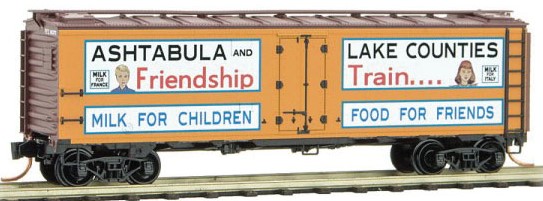Micro-Trains 40' Steel Ice Reefer - Ready to Run -- Pacific Fruit Express (orange, brown, Ashtabula Milk, Frienship Series Car - 489-5900576