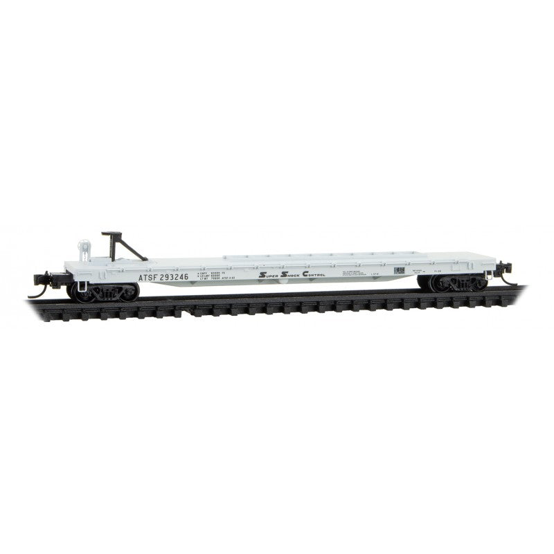 Micro-Trains N 57' 6" TOFC Intermodal Flatcar - Ready to Run -- Santa Fe #293246 (white, black)