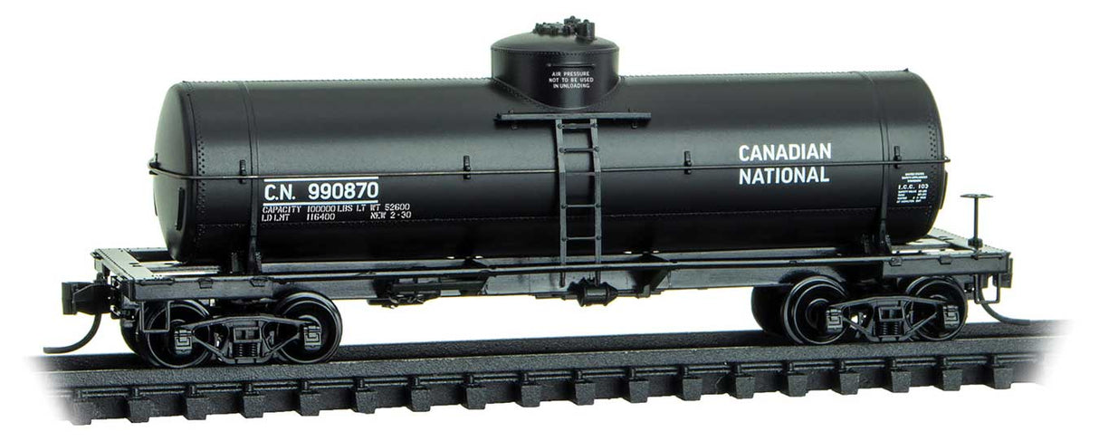 39' Single-Dome Tank Car - Ready to Run -- Canadian National #990870 (black)