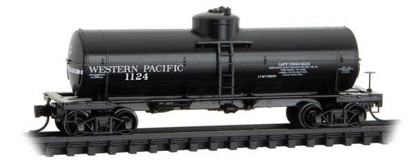 39' Single-Dome Tank Car - Ready to Run -- Western Pacific #1124 (black)