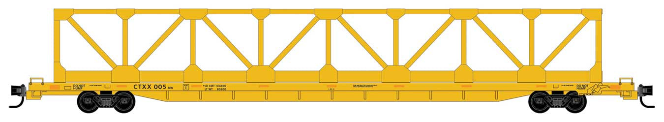 Micro-Trains N Track Panel Flatcar w/Panel Support Kit - Ready to Run -- CTXX #005 (yellow)