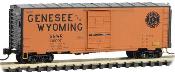 Micro-Trains 40' Single-Door Boxcar No Roofwalk - Ready to Run -- Genesee and Wyoming 100007 (Original orange, black) - 489-7300201