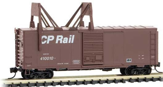 Micro-Trains 40' Single-Door Boxcar No Roofwalk with Add-On Icicle Breakers - Ready to Run -- Canadian Pacific 410010 (Boxcar Red, CP Rail Lettering) - 489-7300270