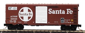 Micro-Trains 40' Standard Boxcar w/Single Door, Full Ladders, No Roofwalk -- Atchison, Topeka & Santa Fe #22640 (Boxcar Red w/white door & lettering) - 489-73010