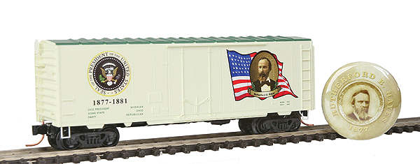 Micro-Trains Presidential Series 40' Standard Plug Door Boxcar -- Rutherford B. Hayes 1877-1881, #13 in Series - 489-7400113