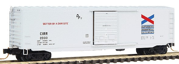 Micro-Trains 50' Standard Boxcar w/Single Sliding Door, No Roofwalk -- Chattahoochee Industrial Railroad #2030 (gray, red & blue logo, black letter - 489-7700100
