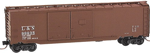 Micro-Trains 50' Double-Door Auto Boxcar w/End Doors -- Louisville & Nashville #99935 (Boxcar Red w/white lettering) - 489-78080
