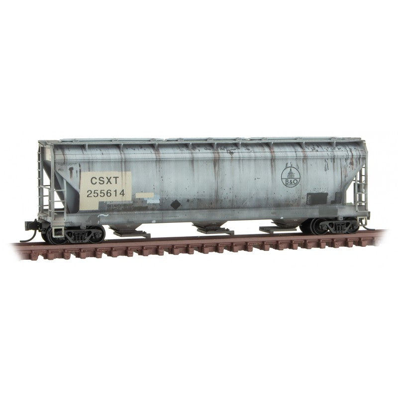 Micro-Trains 3-Bay Covered Hopper, w/Elongated Hatches - Ready to Run - CSX/ex-B&O #255614 - 489-9444720