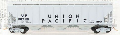 Micro-Trains Pullman-Standard PS-2 CD 4427 3-Bay Covered Hopper - Ready to Run -- Union Pacific #80980 (gray, black, 1980s Lettering) - 489-9600102