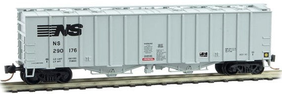 Micro-Trains 50' Airslide Covered Hopper - Ready to Run -- Norfolk Southern #290176 (gray, black) - 489-9800022