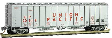 Micro-Trains 50' Airslide Covered Hopper - Ready to Run -- Union Pacific #20619 (1970s, aluminum, red) - 489-9800051