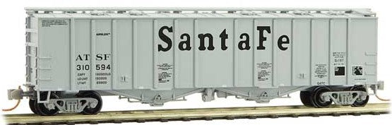 Micro-Trains 50' Airslide Covered Hopper - Ready to Run -- Santa Fe 310594 (gray, black, Large Cooper Lettering) - 489-9800091