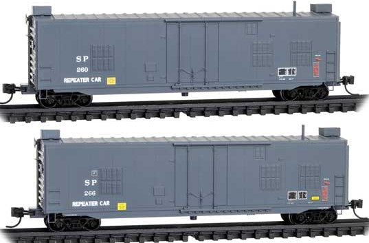 Micro-Trains Air Repeater 2-Car Pack w/Jewel Cases - Ready to Run -- Southern Pacific #260, 266 (gray) - 489-98302207