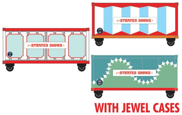 Micro-Trains N Circus Container 3-Pack - Assembled -- Strates Shows Set #2 #170, 120, 130 (Duke Ash Era Schemes)