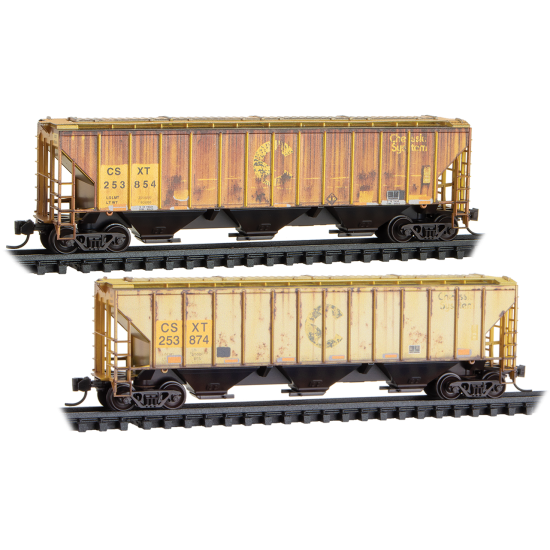 Micro-Trains N 2-Bay Covered Hoppers 2-Pk Weathered - CSX