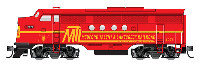 EMD FT-A - Standard DC -- Medford, Talent & Lakecreek #1976 (Fantasy Scheme, red, yellow)