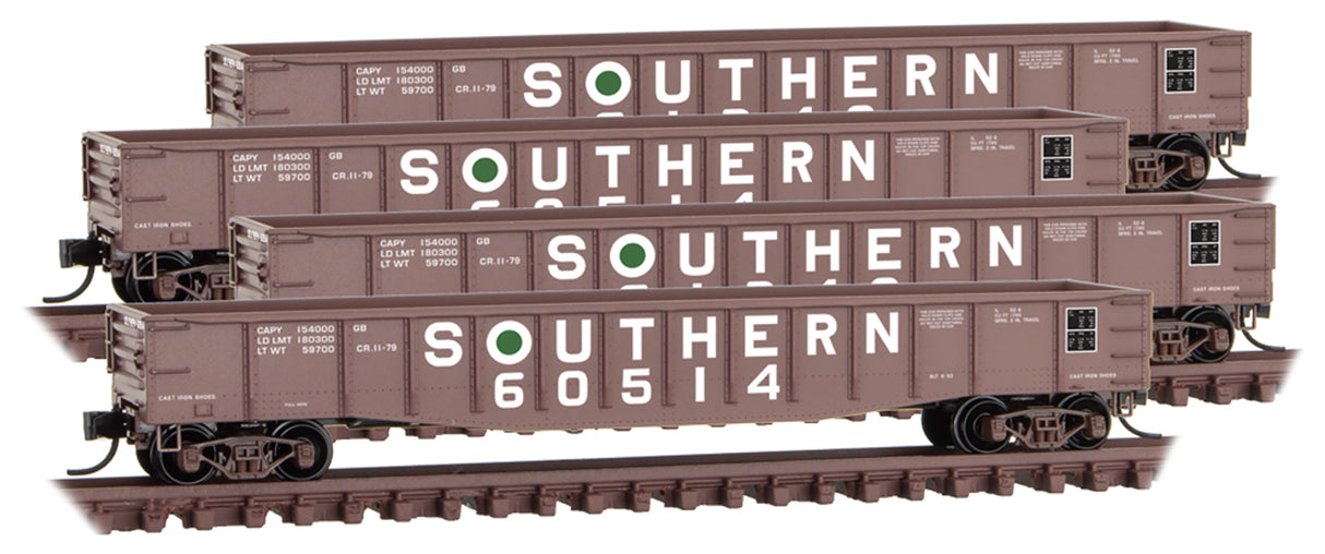 Micro-Trains N SOUTHERN 4PK GONDOLA - 489-99300176